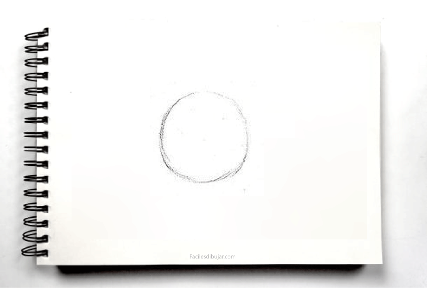 un cuaderno con un ovalo dibujado 