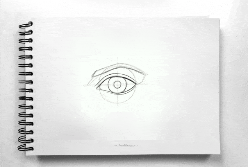 boceto de un ojo con formas geométricas 