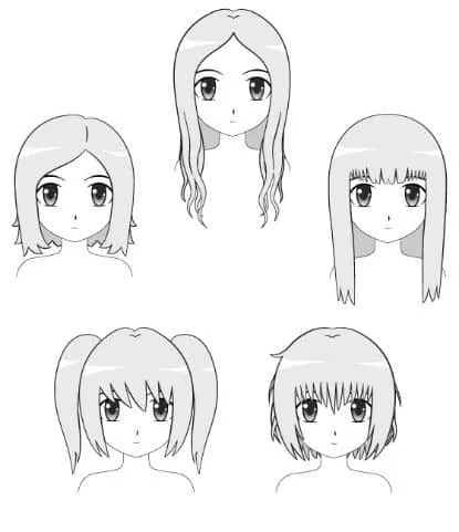 Como dibujar cabello  anime y manga  mujer  Fácil es dibujar