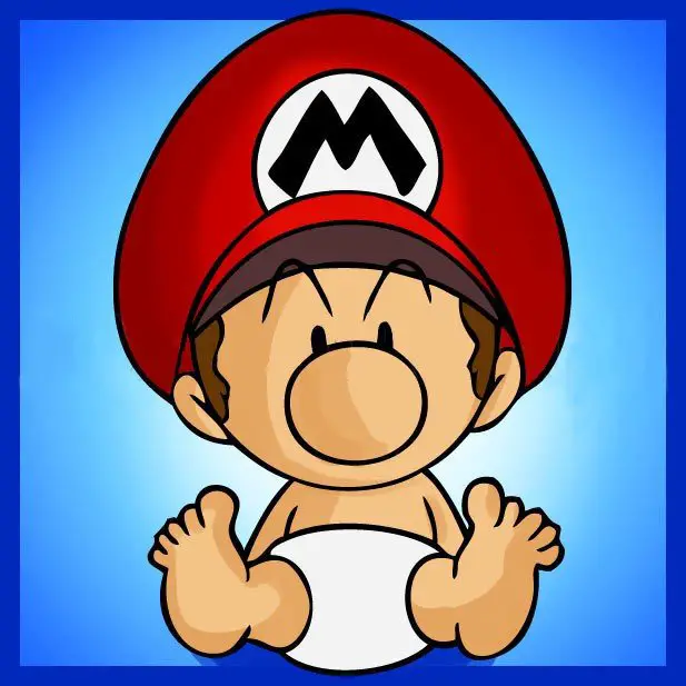 Dibujo de Baby Mario terminado