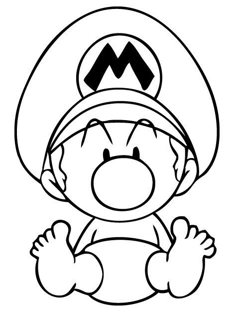 Sexto paso para dibujar a Baby Mario