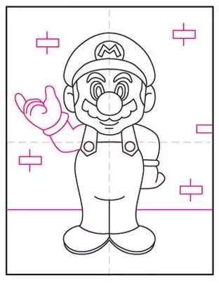 Octavo paso para dibujar a Mario Bross