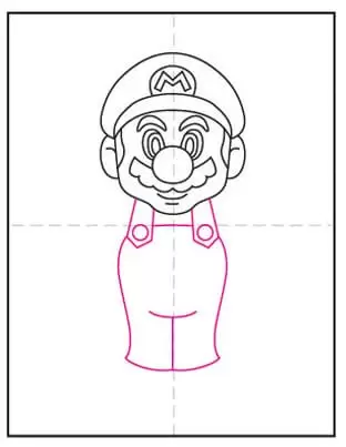 Quinto paso para dibujar a Mario Bross