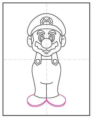 Sexto paso para dibujar a Mario Bross