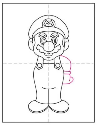 Séptimo paso para dibujar a Mario Bross