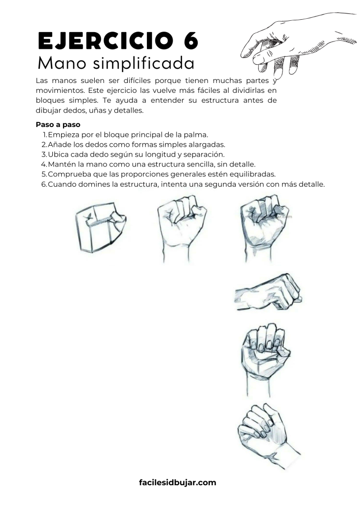 Ejercicio imprimible de manos construidas con bloques y cilindros