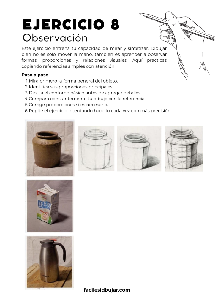 Ejercicio imprimible de observación cronometrada para dibujar